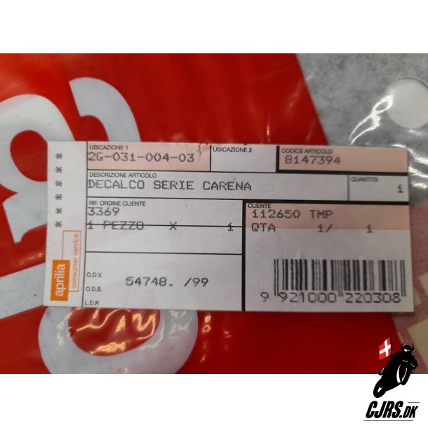 Aprilia RS 125 decal kit komplet 8147394 