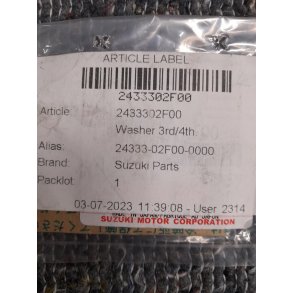 Suzuki GSX-R 750 skive mellem 3 - 4 gear i gearkassen 24333-02F00