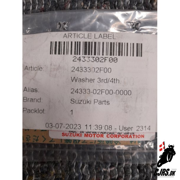 Suzuki GSX-R 750 skive mellem 3 - 4 gear i gearkassen 24333-02F00