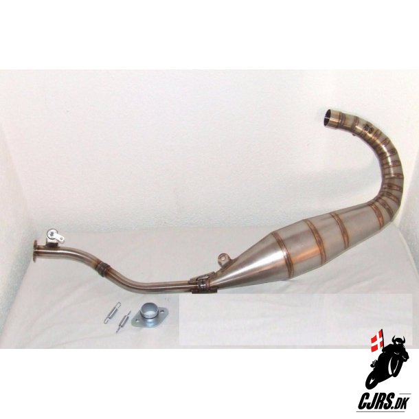 JL-Udstdning Aprilia RS125 STAINLESS STEEL Exhaust m. Kevlar Grn dmper Classic Cap