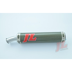 JL-Udstdning Aprilia RS125 STAINLESS STEEL Exhaust m. Kevlar Grn dmper Classic Cap