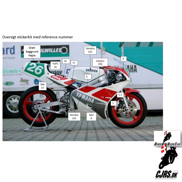 Sticker kit Yamaha TZ 250 rear exhaust 