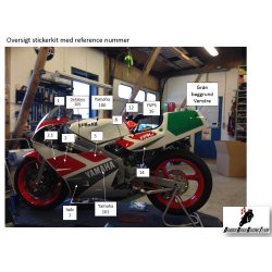 Sticker kit Yamaha TZ 250 rear exhaust 